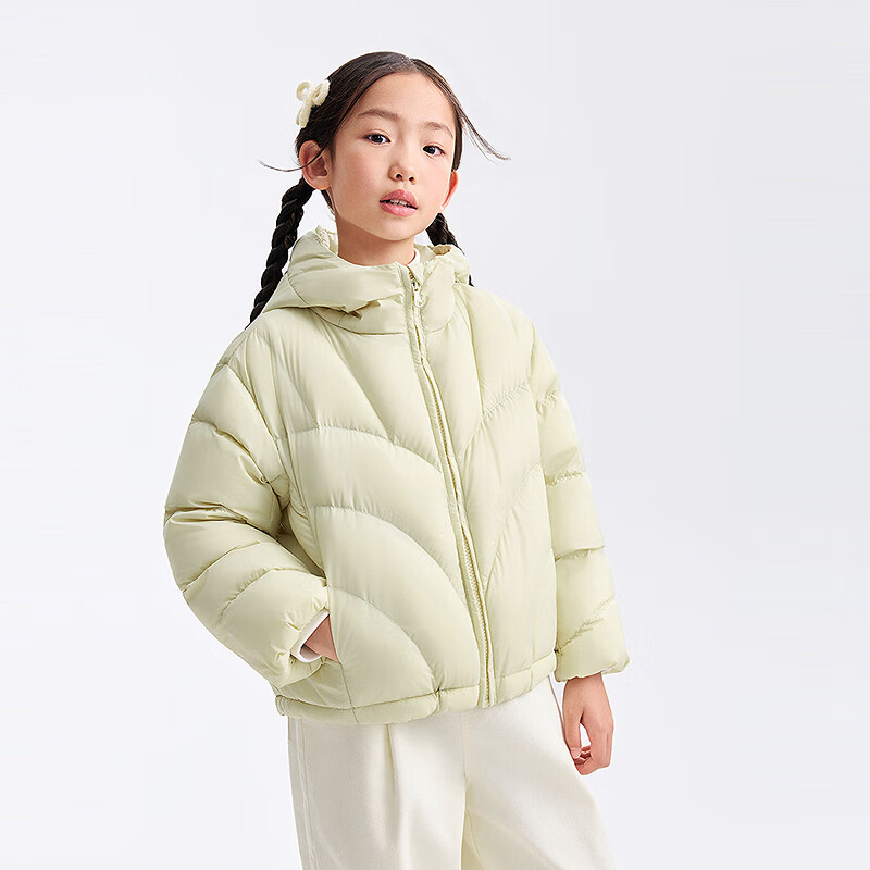 Annil Kids Girls Short Down Jacket 2025 Winter New Warm Coat Tender Goose Yellow 110