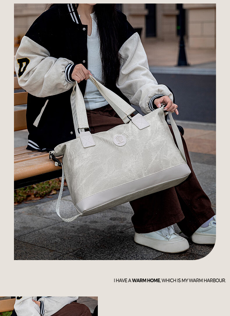 Bangnimeijia Short Trip Storage Bag, Portable Clothing Pouch for Business Trips, Leather Waterproof Zipper, 16cm, Beige 17