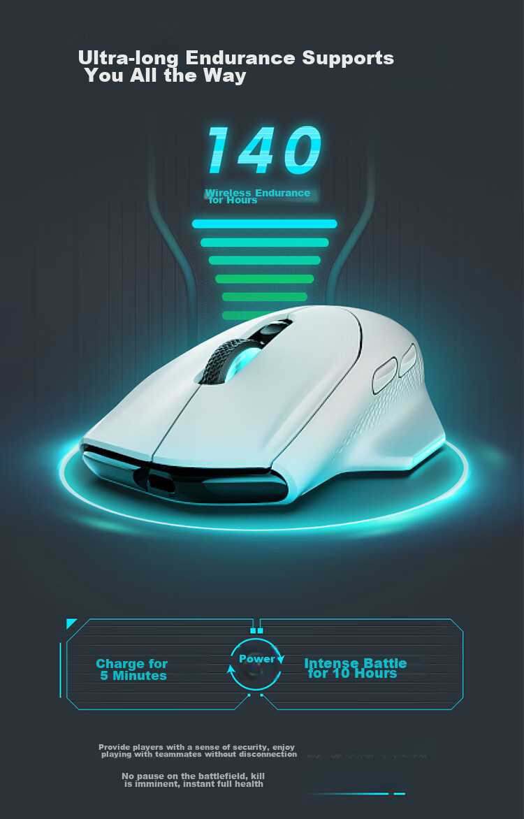 Alienware AW620M Gaming Mouse, Dual-Mode 2.4G Wireless High-End Professional E-Sports Macro Mouse, RGB Lighting Effects, Magnetic Rebound Ergonomic Design, Holiday Gift, Black 12