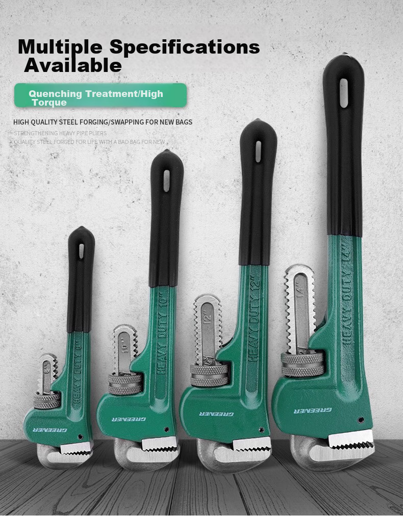 GREENER Pipe Wrench, Household Pliers, Multi-Functional Self-Locking Reinforced Plastic-Coated Pipe Wrench, 18 Inches 6