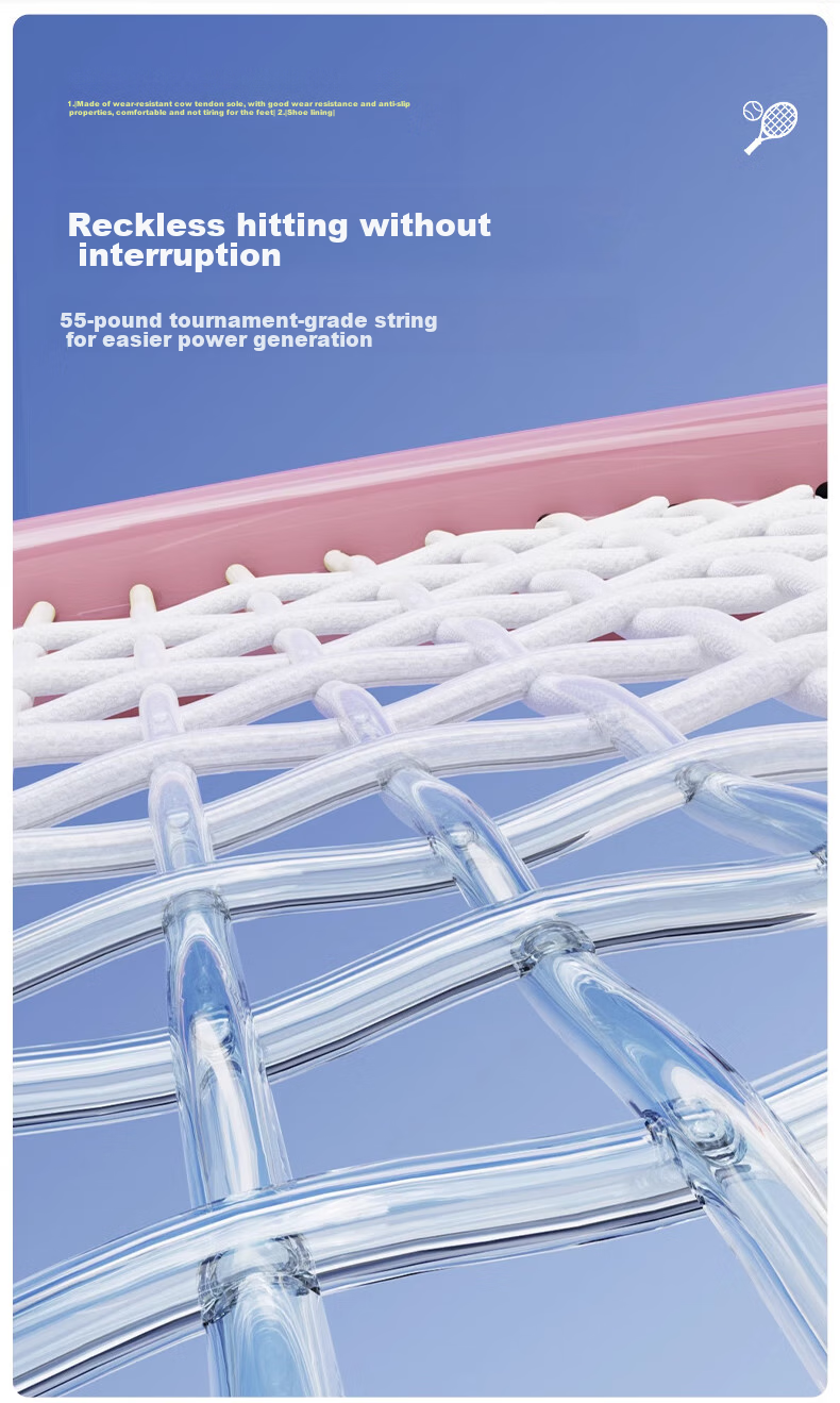 HEMMON Tennis Rebound Trainer with String, Single-Person Self-Practice Tennis Racket for Adults And Children, Self-Hitting Set with Rope, Starry White 5