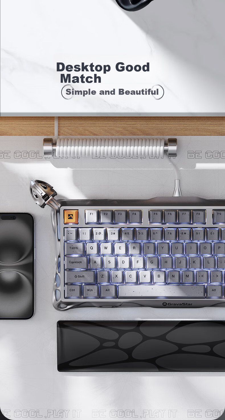 GravaStar Keyboard Accessory, White Cable Connector 2