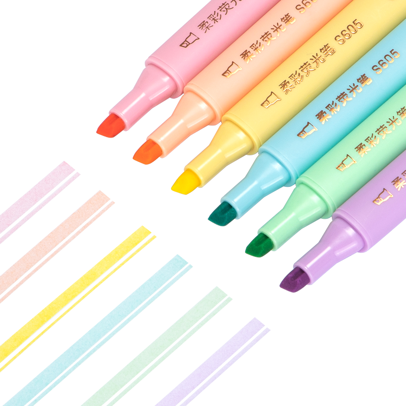 Deli 6 Colors Highlighters for Exam Review And Marking, Fluorescent Pens, Office Markers, Student Note-Taking, Journaling, Doodling, Drawing Pens S605
