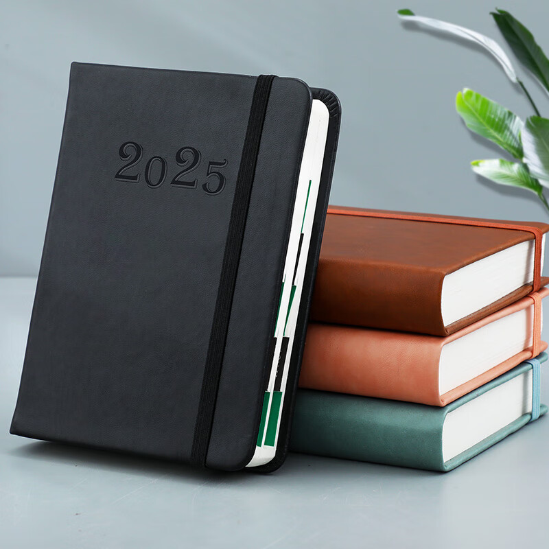 Longe 2026 Small Daily Planner Notebook, Leather Cover Efficiency Manual, Portable Calendar, Journal, Study Plan Notebook, Time Management Planner, Customizable