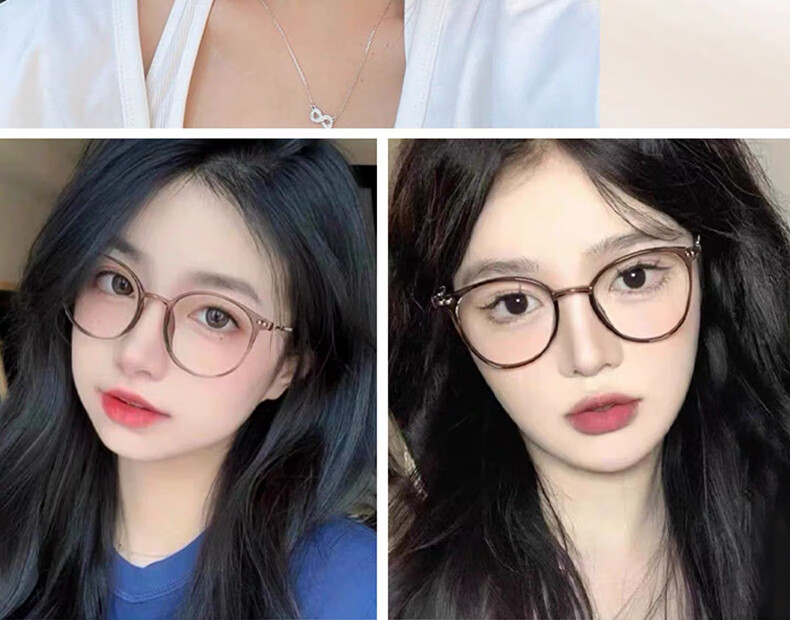 LOHO Lightweight Glasses for Women, Myopia Eyeglass Frames, Prescription Available, Blue Light Blocking, Slimming Effect for Large Faces, LH099014 7