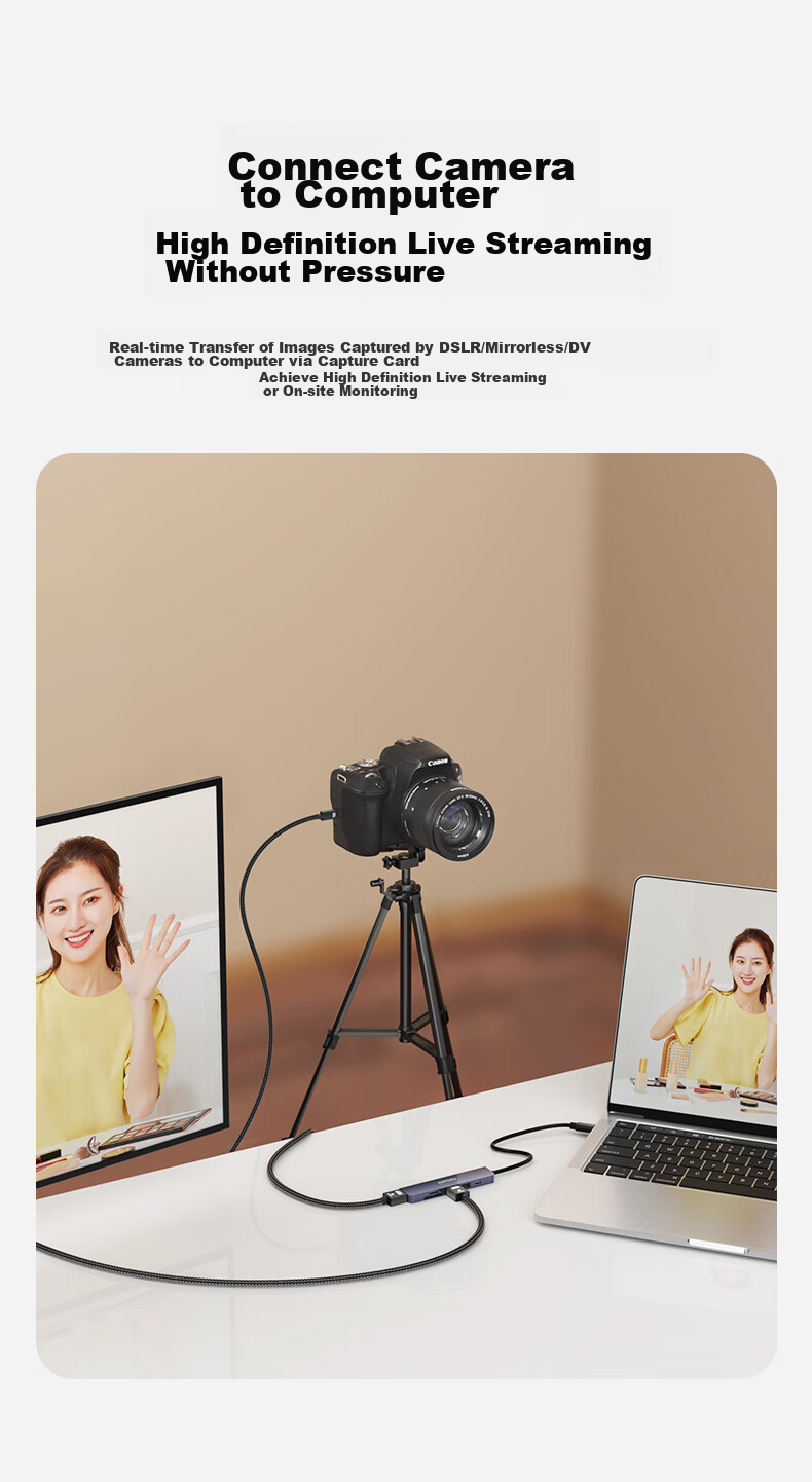 BIAZE Micro HDMI to HDMI Adapter Cable, HDMI 2.0 Version, 4K/60Hz High-Definition Conversion, for Connecting Laptops, Tablets, Cameras to Monitors, TVs, And Projectors 6