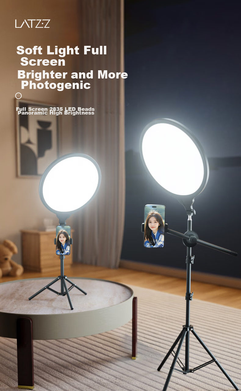 LATZZ Full-Screen Live Streaming Fill Light, Desktop Beauty Face Light, LED Streamer Studio Dedicated Face Light, Photography Video Soft Light, Full-Screen Shadowless Light 2