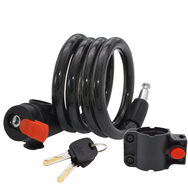 HOTUN Bicycle Lock, Steel Wire Lock, Anti-Theft Bike Lock, Electric Anti-Theft Lock, Mountain Bike Steel Cable Lock, HD7712 Black