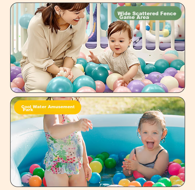 DEERC Colorful Ball Pool, Indoor Macaron-Colored Ocean Balls, Small Colorful Balls, Children's Toy Balls, Birthday Gift 14