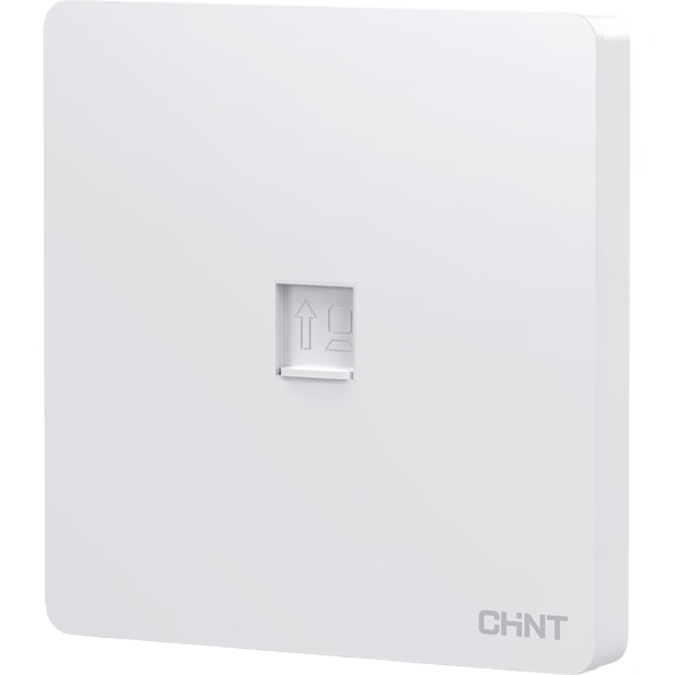 CHNT Switch Socket, Single Computer Cable Type Cat6 Socket, Concealed Network Panel, 6C Cream White