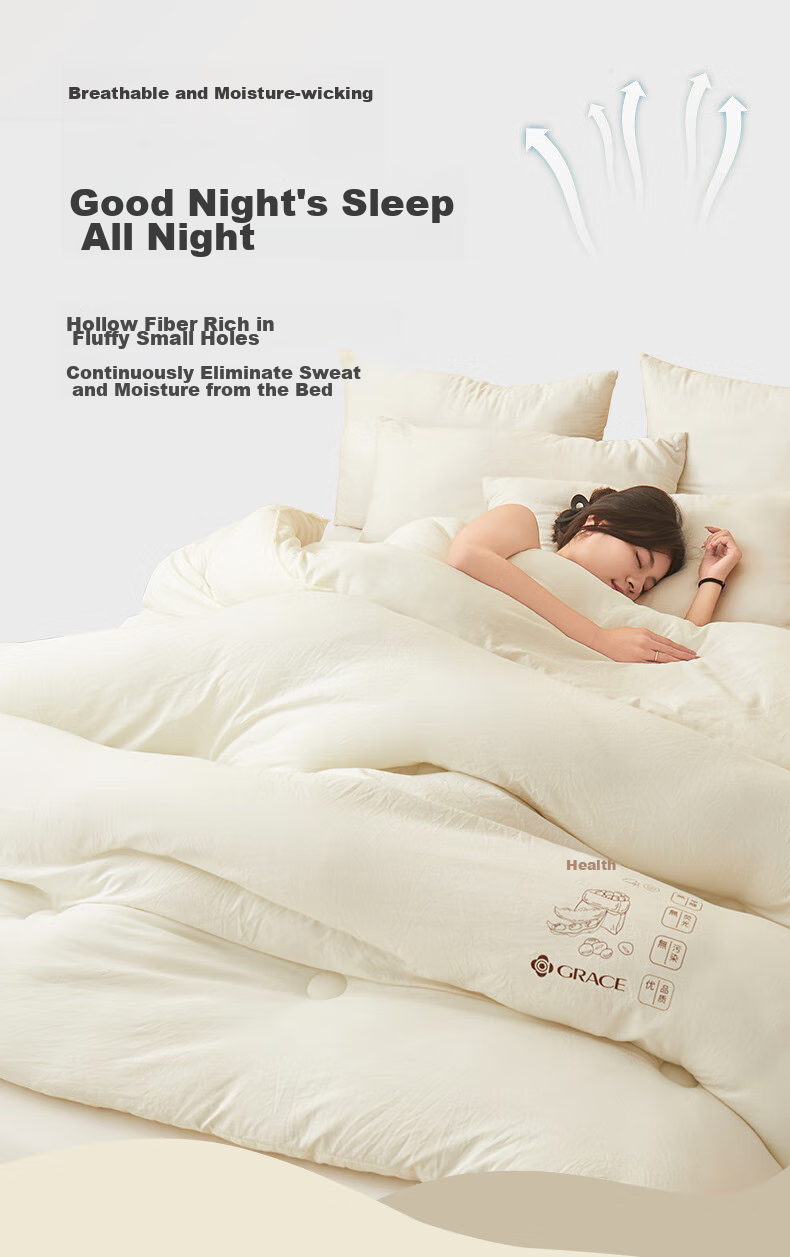 Grace Class A 11% Soybean Winter Comforter, Thickened for Warmth, Spring And Autumn Double Bed Quilt, 200*230cm, 7 Ji 15