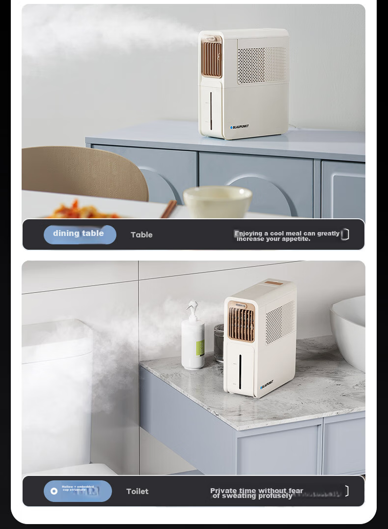 BLAUPUNKT [Kitchen Cooling] Frost Fan Electric Fan Home Air Cooler Humidifying Water-Cooled Fan Cold Air Machine Small Air Conditioner Fan No Ice Crystal Required Energy-Saving Low Noise Detachable Washable X5 9