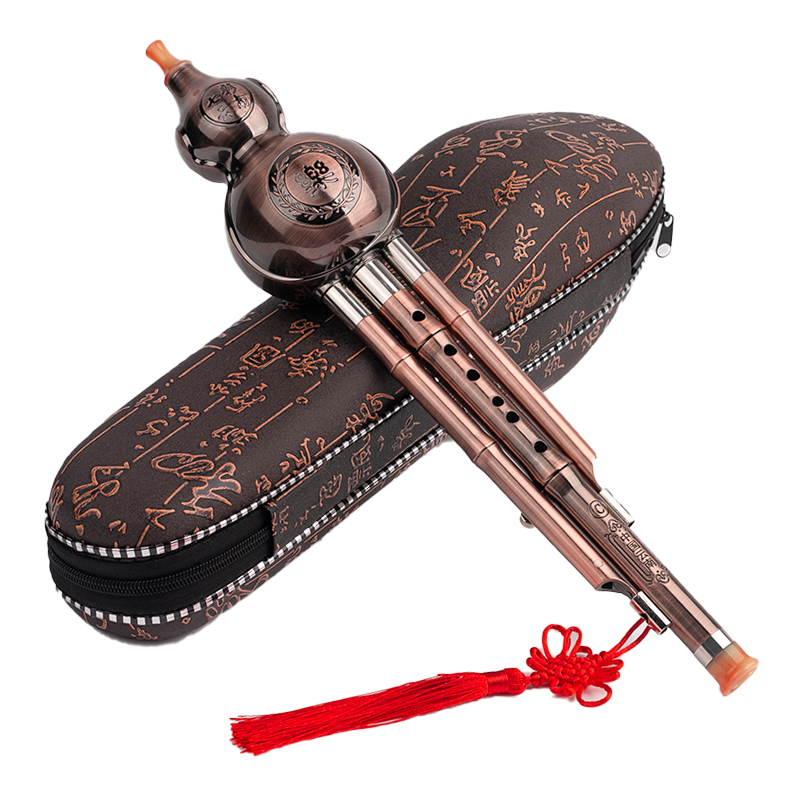 Minsine Antique Bronze Three-Tone Hulusi in C Key, Detachable, Beginner to Advanced Level, Shockproof Model