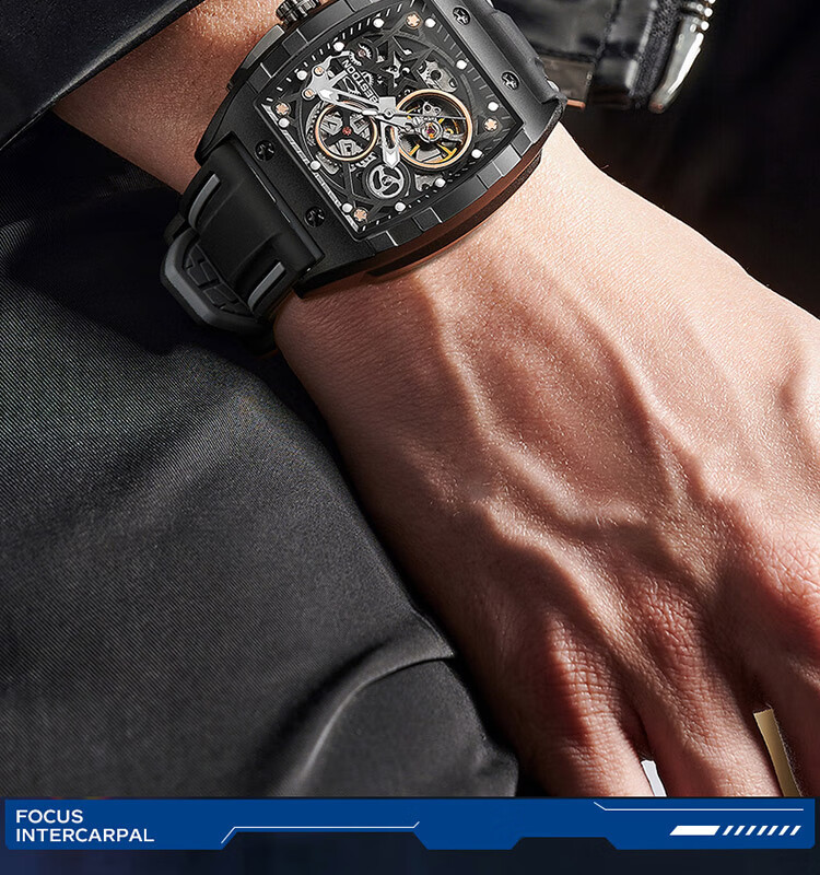 Bestdon Men's Mechanical Watch, Fashionable Wristwatch in Gift Box, Barrel-Shaped Design, Gift for Me 8