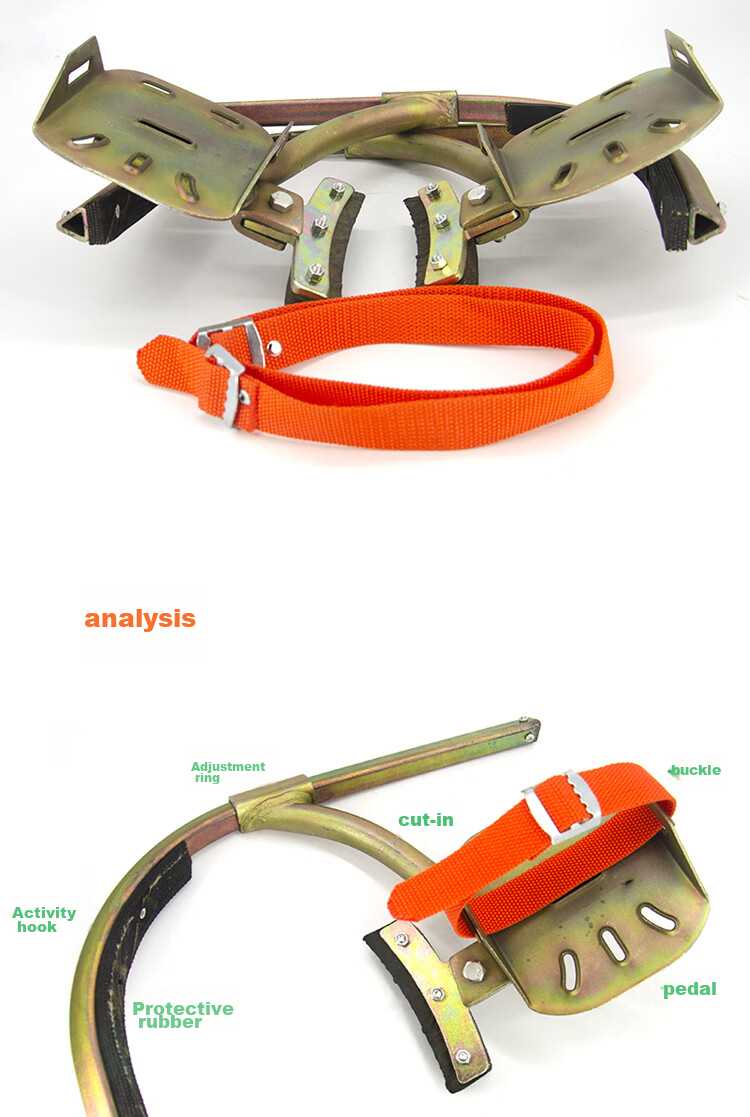 Beifute Electrical Pole Climbing Clamp, High-Strength Load-Bearing Pole Foot Climber for Cement Poles, Seamless Triangular Steel Type 300 3