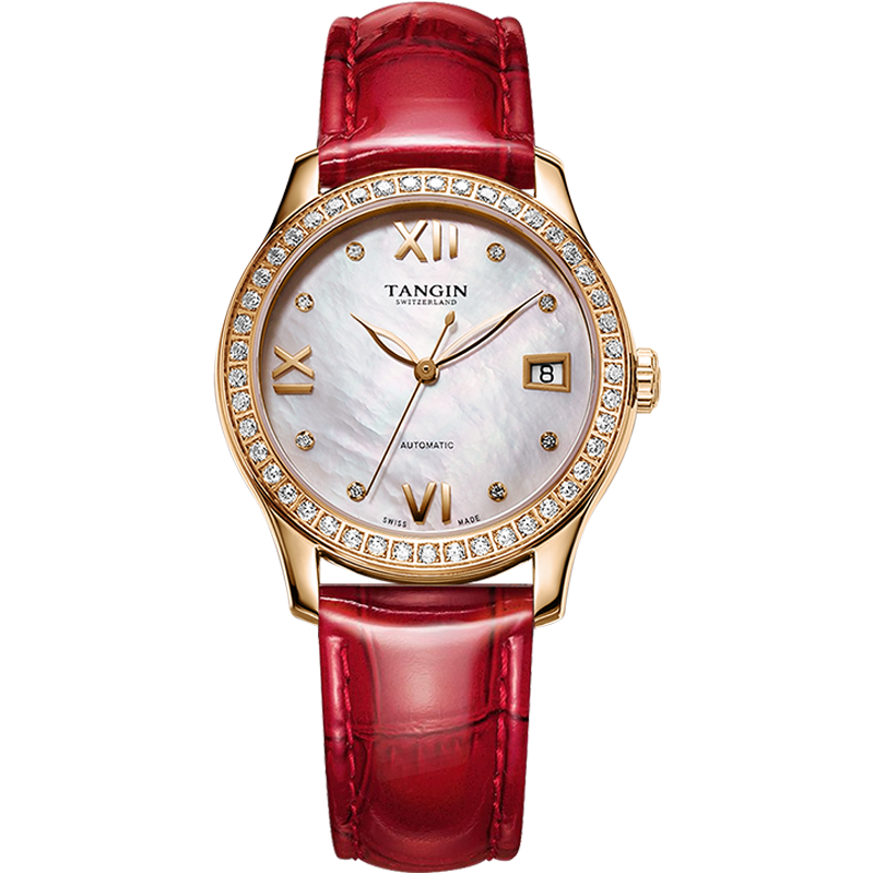 TANGIN Ladies' Watch, Fully Automatic Mechanical Women's Watch, Fashionable Diamond-Studded Elegant Timepiece, Birthday Gift for Wome
