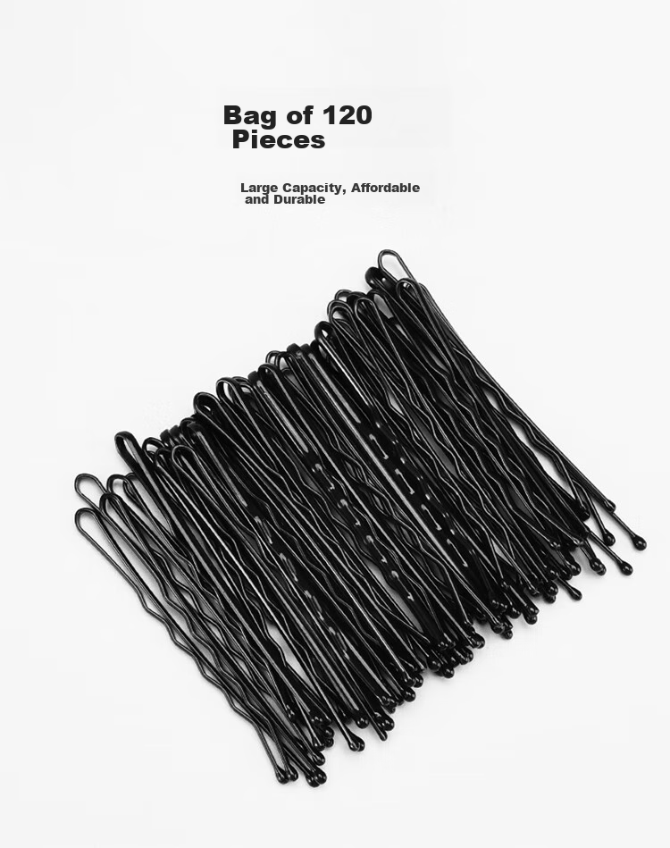 Meifuyu Black Wavy Barrettes, 120 Pieces, Small Black Clips, Invisible Hairpins, Bangs Clips, Side Clips MF8270 10