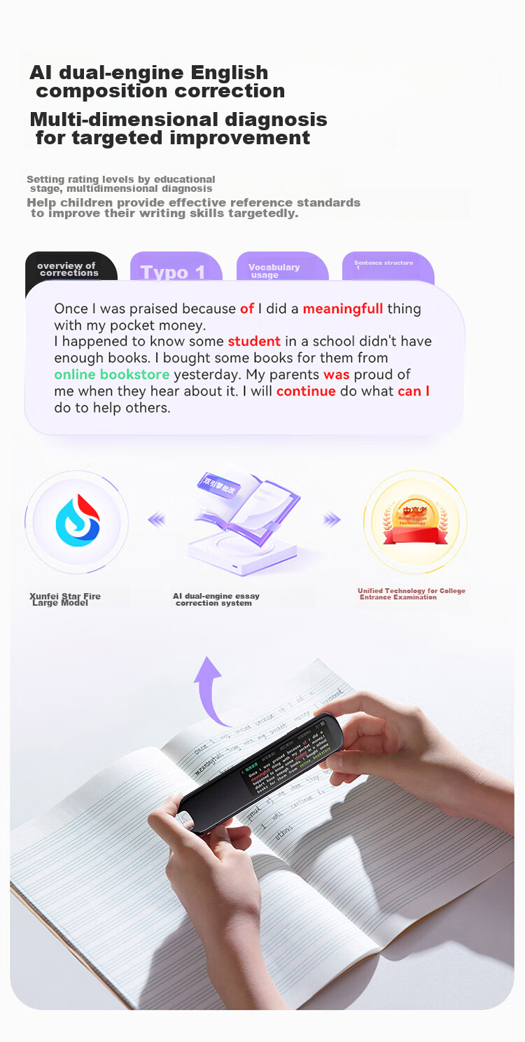 IFLYTEK AI Dictionary Pen P30 Pro English Reading Pen Learning Device, English Translation Tool, Suitable for All Ages from Preschool to High School 10