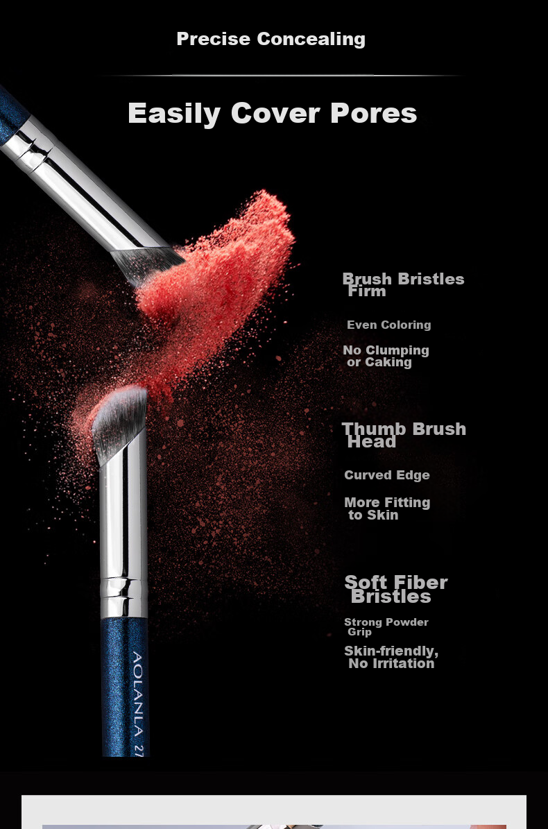 AOLANLA Slanted Finger Concha Concealer Brush 270G Seamless Brush for Covering Spots, Acne Marks, Dark Circles, Eye Bags, Tear Troughs Makeup Brush 2