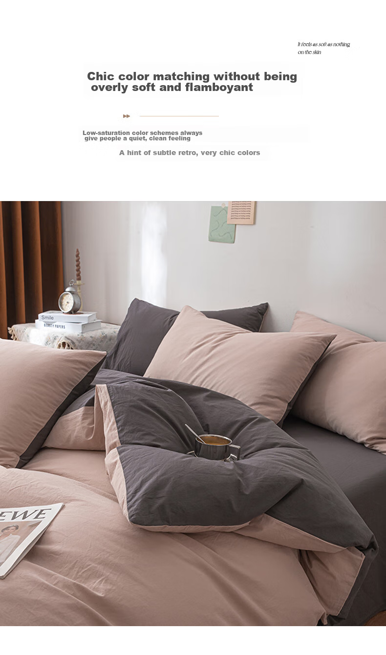 Wuyinliangpin Class A 100% Pure Cotton Duvet Cover, All-Cotton Solid Color Student Dormitory Single Bed Quilt Cover 150*200cm 13