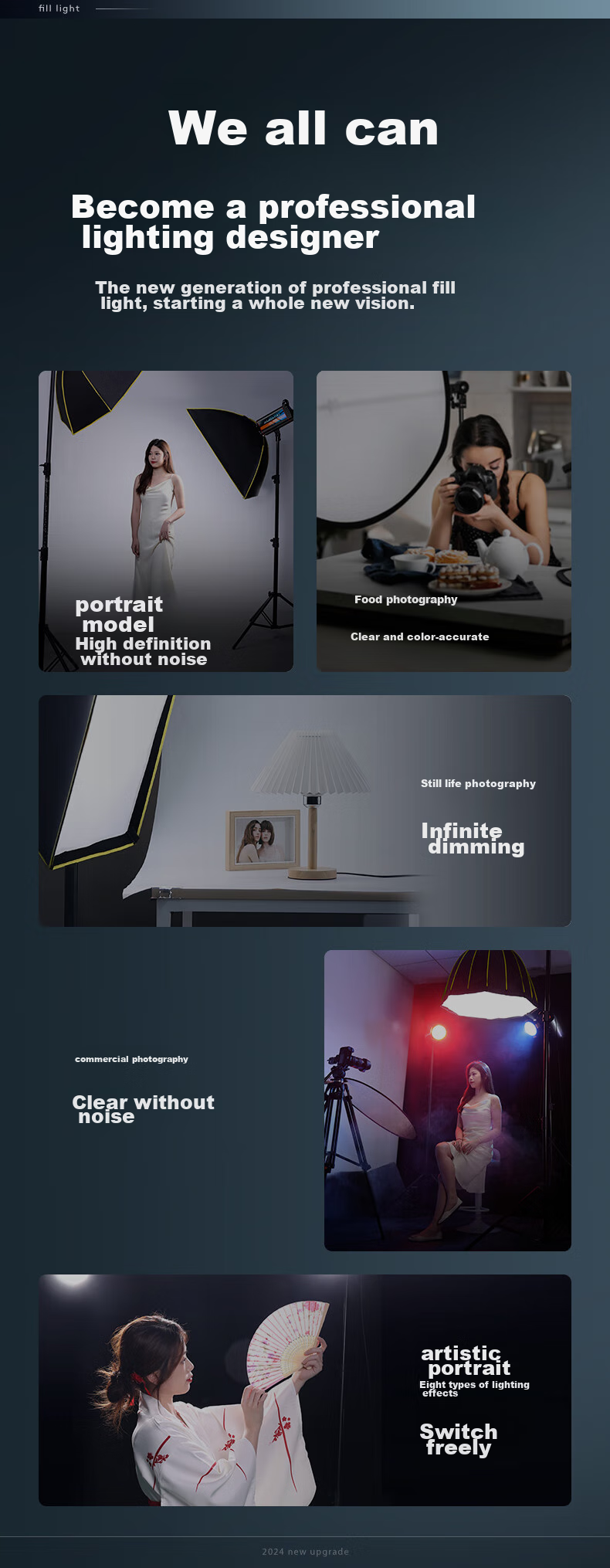 CRENOV [200W Measured Light] Live Streaming Photography LED Fill Light, Sunlight Fill Light, Soft Light Ball Lamp for Photography Studio, Photo Equipment, Camera Props, Live Streamer Beauty Kit 4