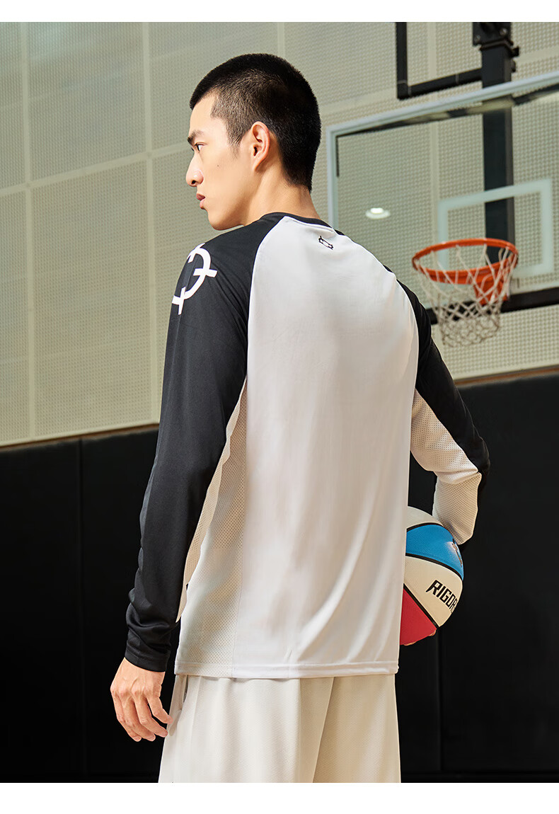 RIGORER Quick-Dry Long Sleeve T-Shirt, Basketball Fitness Wear, Men's Fashionable Casual Sports Outdoor Comfortable Trendy Breathable Clothing 17