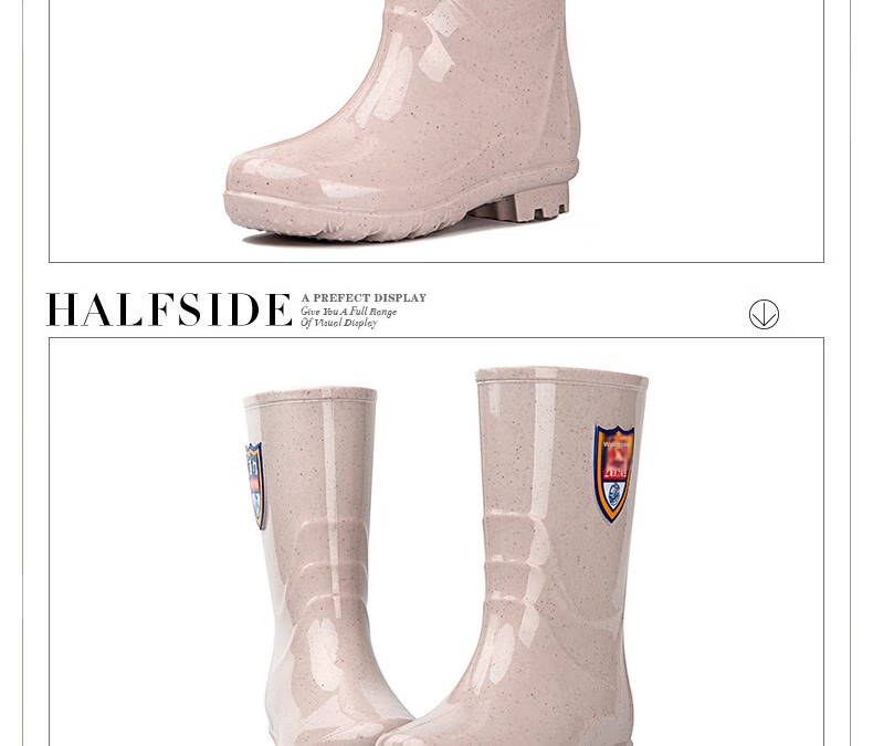 Warrior Women's Fashionable Adult Rain Boots, Waterproof Shoes, Rubber Shoes, Overshoes, Water Boots HL86S, Kaka, Size 36 6
