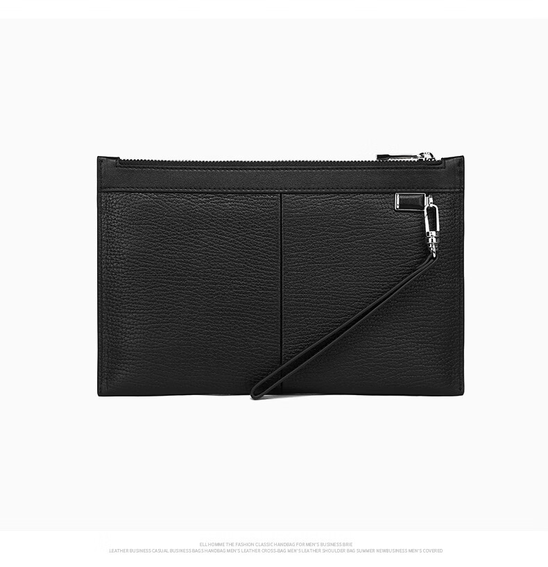 ELLE HOMME Business Clutch Bag, Men's Top-Grain Leather Handbag, Large Capacity Casual Envelope Bag for Men, EB088200701 Black, Birthday Gift for Boyfriend 7