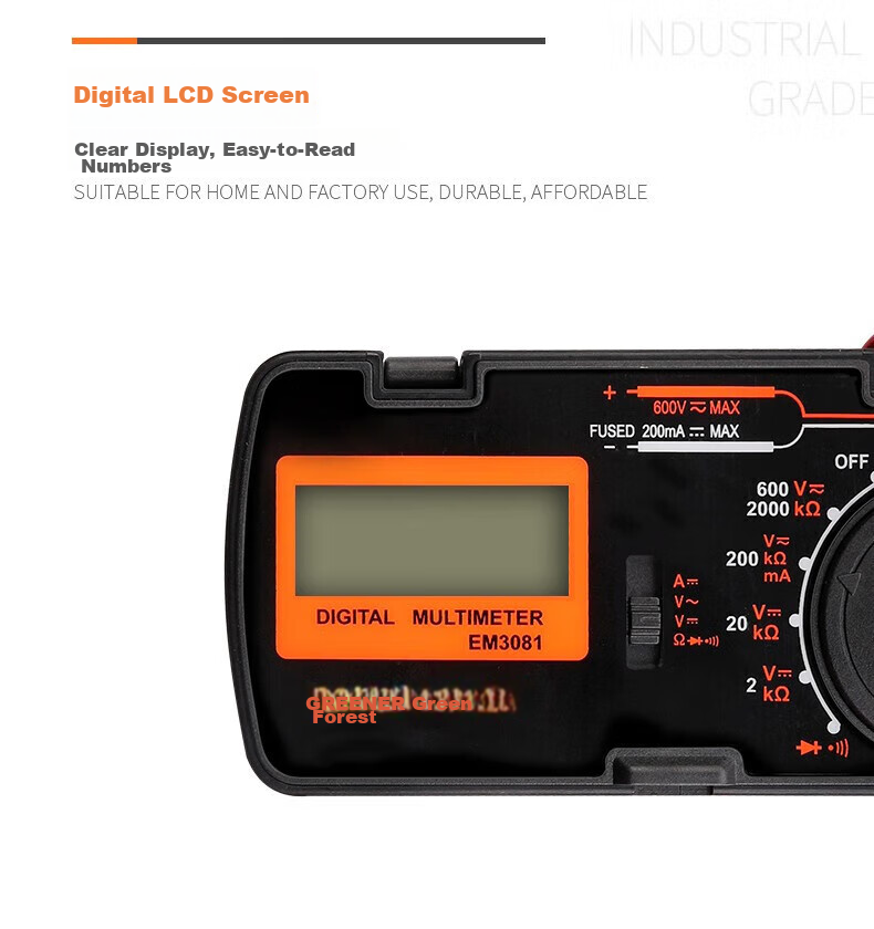 GREENER Multimeter, Digital High-Precision Fully Automatic Intelligent Small Portable Mini Repair Electrician Meter Capacitance Meter 9