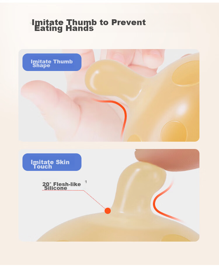DOCTOR MA Baby Teether Mushroom Pacifier Anti-Thumb Sucking Teething Toy for Young Infants 10