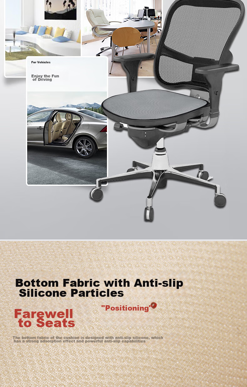 GREAT LIFE Car Seat Cushion, All-Season Universal Breathable Three-Piece Set, Single Piece Interior Seat Cover for Rear Seats, Non-Slip Car Seat Pad 6