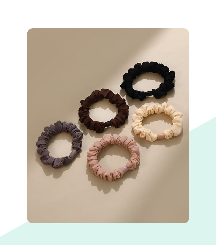 CHIMERA 5 Pieces High-Elasticity Durable Hair Ties, Simple Hair Bands for Ponytails, Non-Binding Hair Elastics, Hair Bands, Mid-Autumn Festival Gift 1