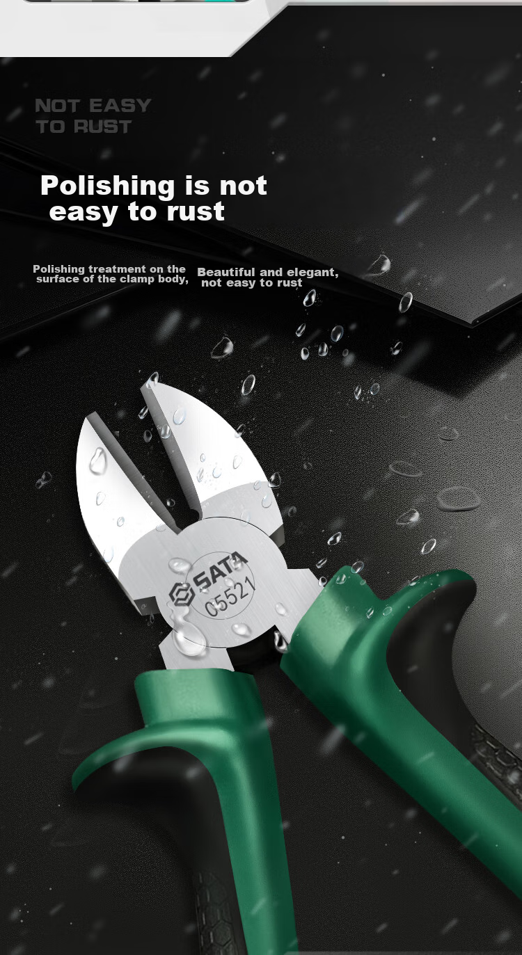 SATA Mini Diagonal Cutting Pliers 5", Small Electrician's Diagonal Pliers, Side Cutting Pliers 05522 3