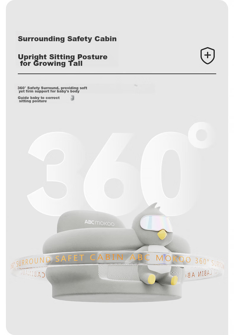ABCMOKOO Baby Learning Seat Chair, Spine-Friendly, Anti-Rollover, Baby Sitting Aid, Sofa Dining Chair - Moke Xingling 14
