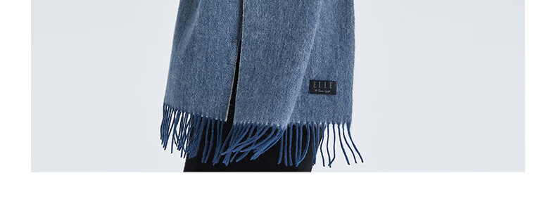 ELLE [Gift Box] 100% Wool Scarf for Women, Double-Sided Autumn And Winter Thick Warm Shawl Neck Wrap Gift Mid-Autumn Festival 20