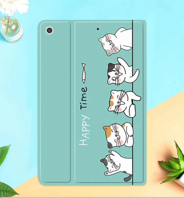 Jiangming Compatible with Apple IPad 7th/8th/9th Generation 10.2-Inch Tablet Protective Case, Full Coverage Shockproof Smart Sleep Cartoon Design Cover for 10.2-Inch IPad 12