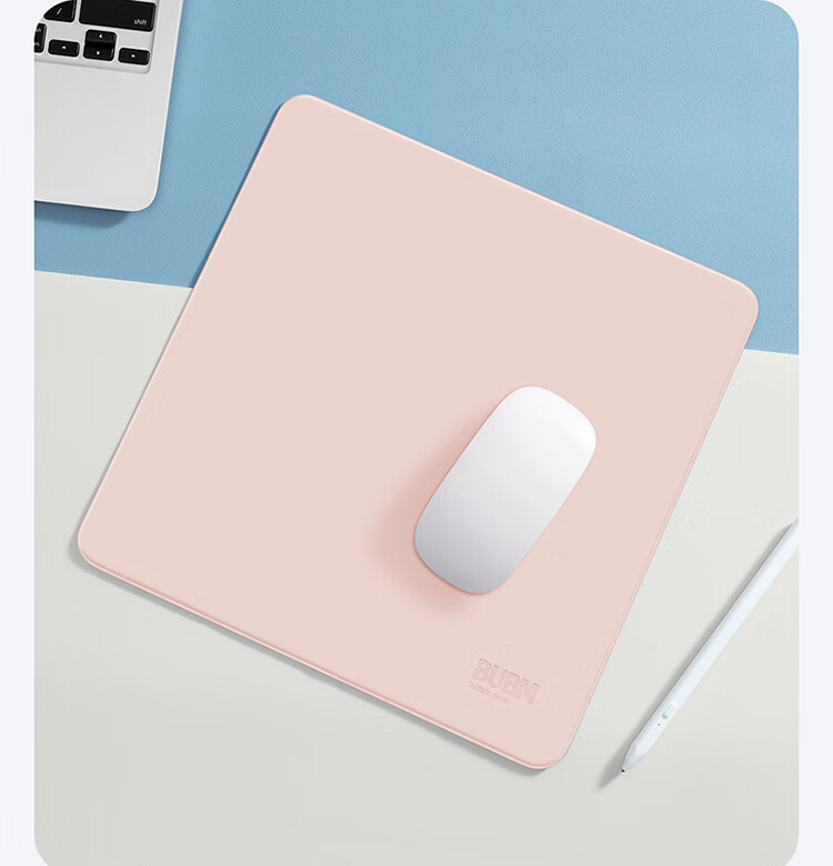 BUBM PU Leather Mouse Pad, Water-Resistant, Stain-Proof, Dust-Proof, Dirt-Resistant, Skin-Friendly, Smooth Surface, Splash-Proof for Meetings, Portable Small Mat for Office And Conference Settings, Orange And Pink, Travel-Friendly 3
