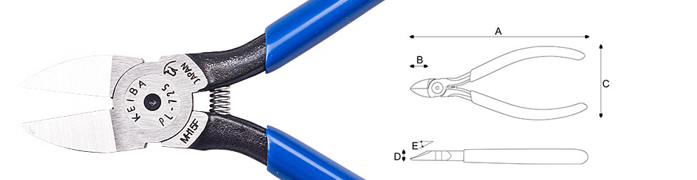 KEIBA Japanese Imported Model Plastic Water Pipe Pliers, Diagonal Cutting Pliers, Side-Cutting Pliers, PL-717 5