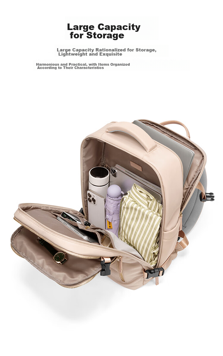 POLO Backpack for Women, Travel Bag, Large Capacity Schoolbag, Luggage Bag with 15.6-Inch Laptop Compartment, Birthday Gift 7