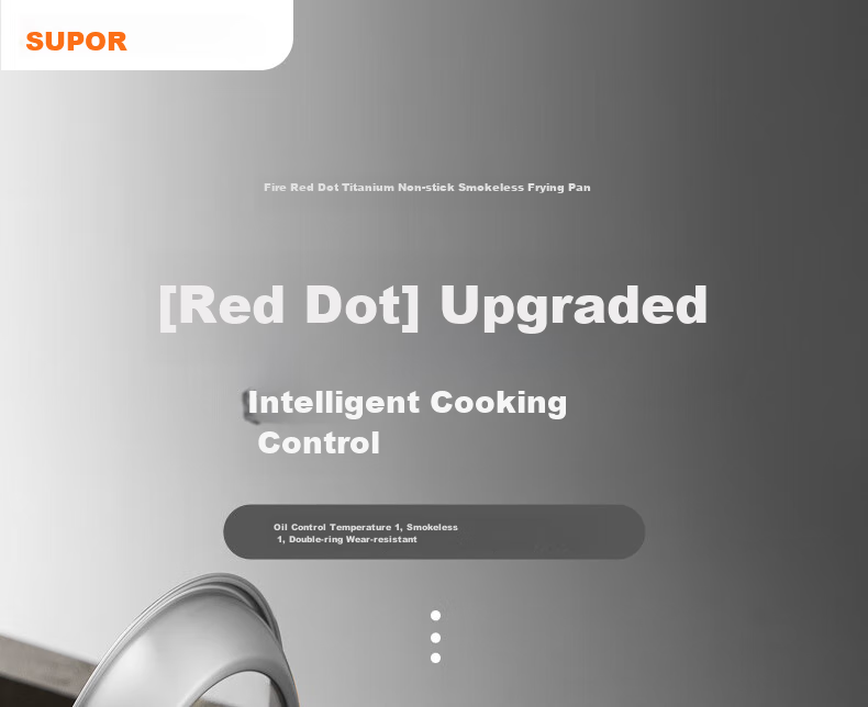 SUPOR Non-Stick Wok Pan, Household Cooking Pan 30cm Titanium Ceramic Multi-Functional Frying Pan Compatible with Induction Cooker And Gas Stove 1