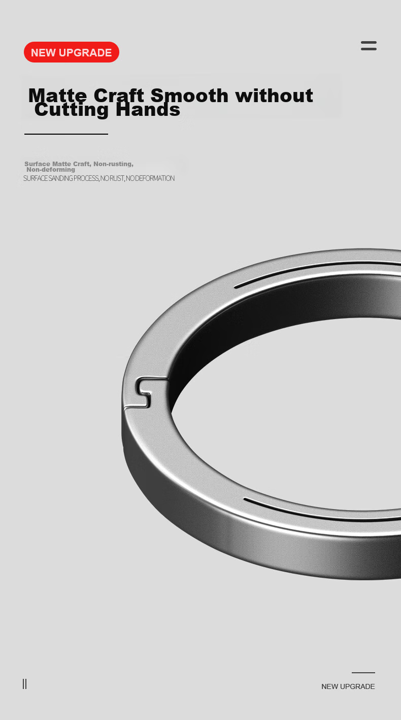 Laiben Titanium Alloy Key Ring, Keychain, Quick Clip, Car Flat Ring, Round Ring, Key Ring Accessory 5