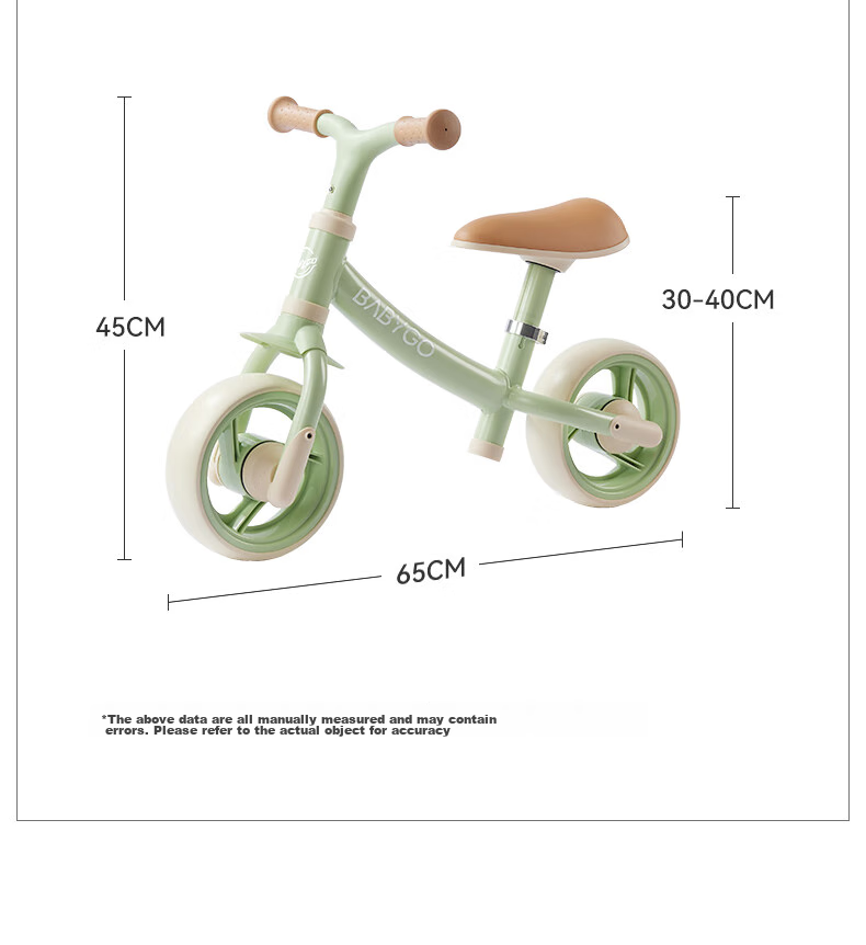 BG-BABYGO Children's Balance Bike for Ages 1-3 Kids' Bicycle Two-Wheel Scooter Pedal-Free Glider Toy, New Leaf Gree 17