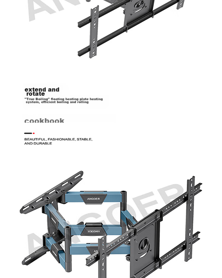 Aige Universal TV Mount Suitable for 55-120 Inch Extendable Rotating Bracket, Compatible with Multiple Brands, TV Stand AG-100 7