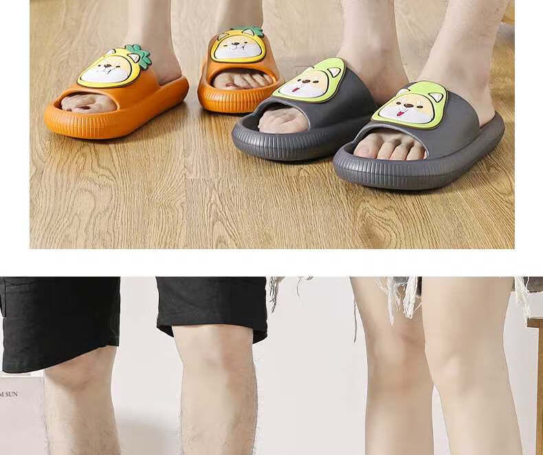 Huameijianbu Cartoon Dog Parent-Child Style Bathroom Indoor And Outdoor Wear Soft Elastic Slippers Men's Model HM901817 Dark Gray Size 44-45 26