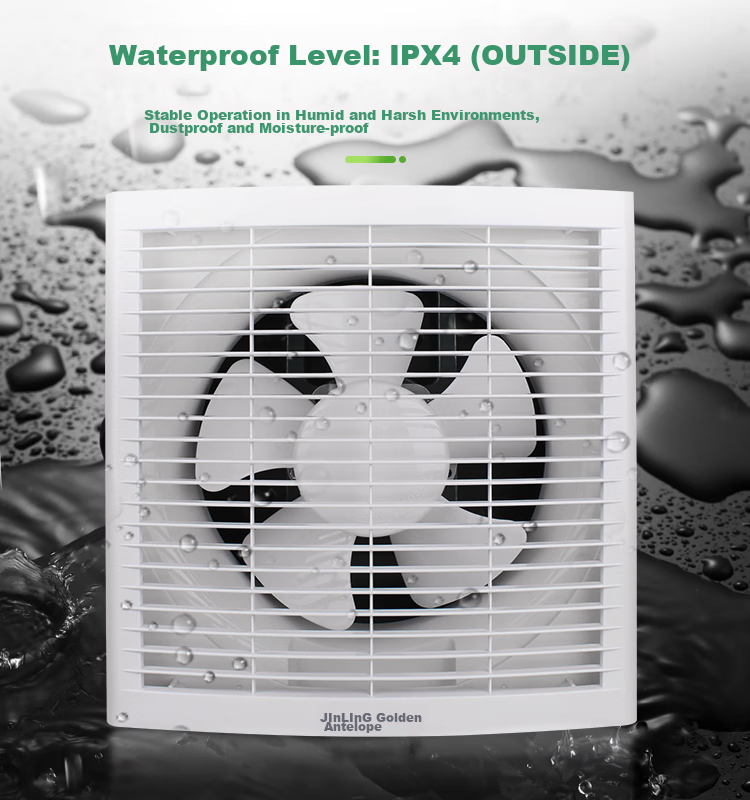 JINLING Exhaust Fan for Kitchen And Bathroom Ventilation, Wall And Window Mounted Powerful Extractor Fan, 6-Inch APB15-3 9