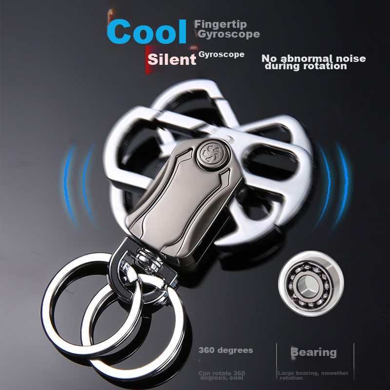 Dijialun Three-In Multifunctional Car Keychain, Fidget Spinner, Bottle Opener, Waist-Hanging Keychain for Men, Creative Gift Rotating Toy, Simple And High-End Car Keychai