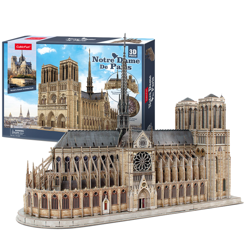 CubicFun Notre-Dame De Paris 3D Model Puzzle Toy for Kids 8-10 Years Old Birthday Children's Day Gift Home Decoratio