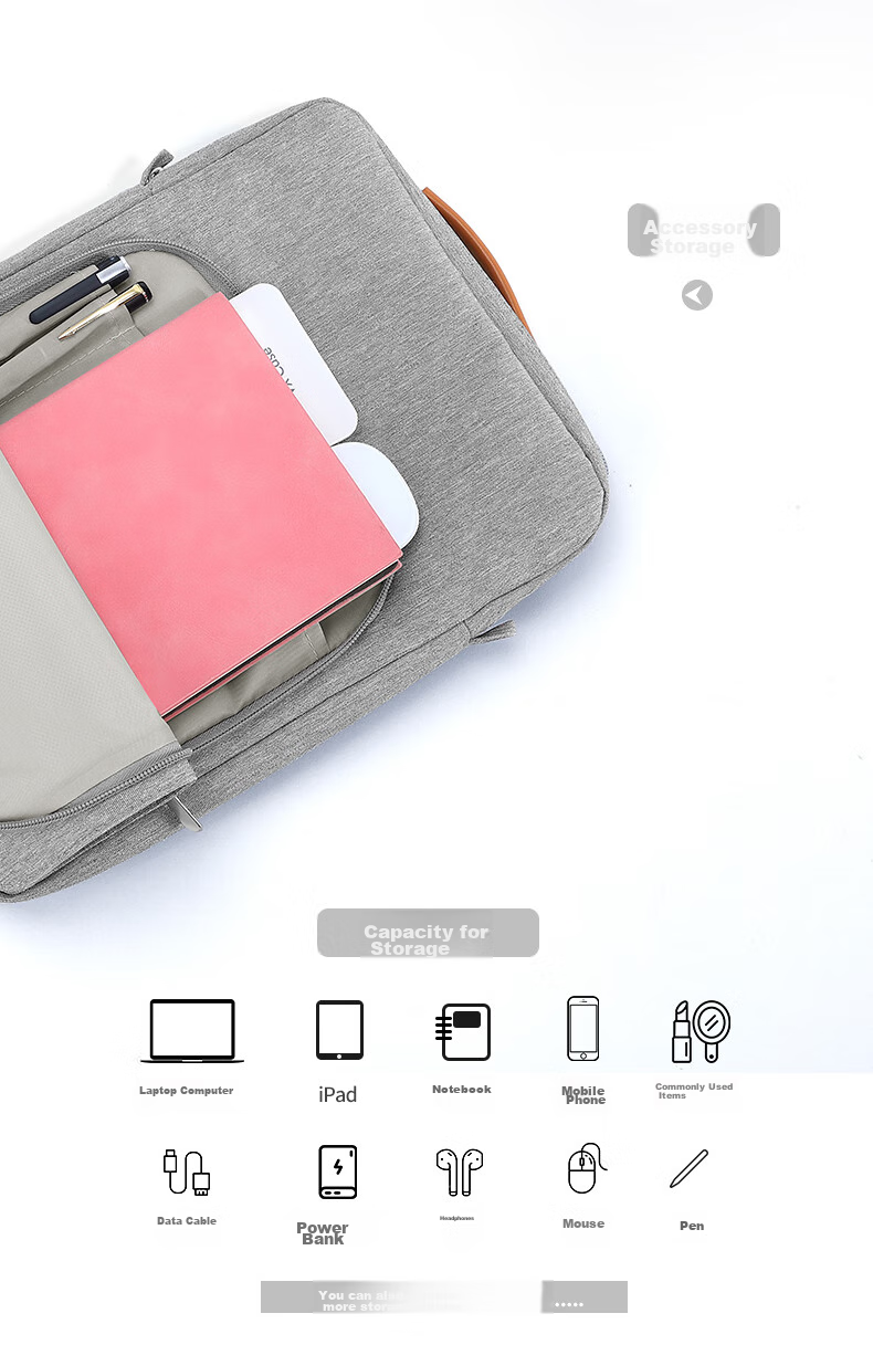 Biyoumei IPad Storage Case, Tablet Pro Inner Case, Air5 Diagonal Crossbody Bag, 13-Inch Laptop Bag 4
