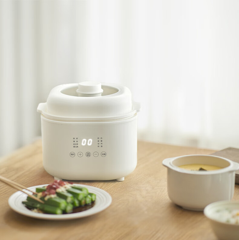 Olayks Instant Electric Stew Pot, Electric Stew Cup, Double Boiler, Soup Pot, Bird's Nest Stew Pot, Steamer Pot, Baby Food Cooker for Porridge, 1L with Steamer Basket 15