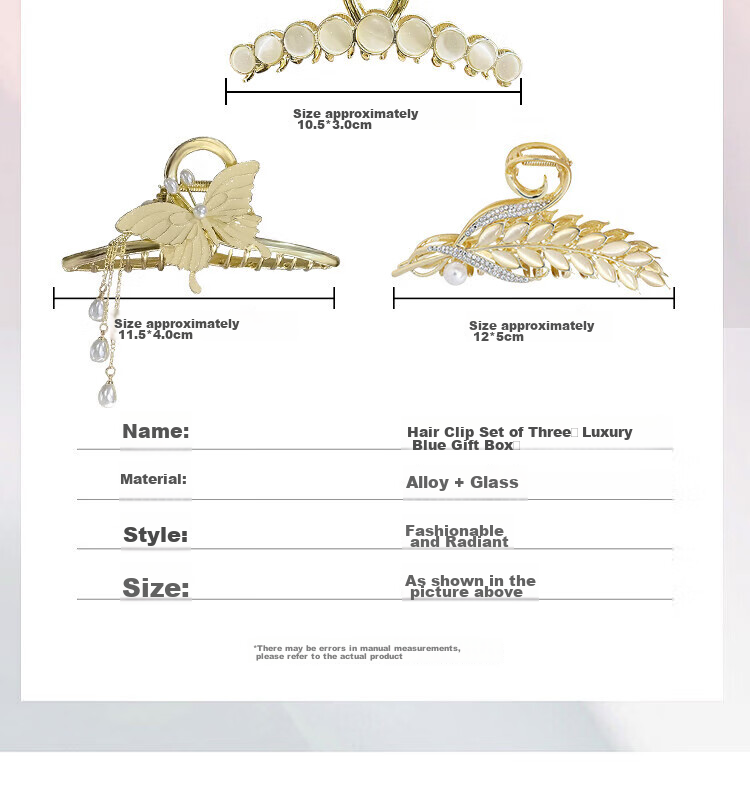 Dijing Wheat Ear Hair Clip, High-End 2026 Style, Side Bangs And Flyaway Hair Barrette, Shark Clip, Birthday Gift 8